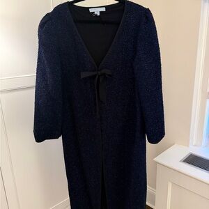 Hill House Midnight Blue Tweed Duster Jacket